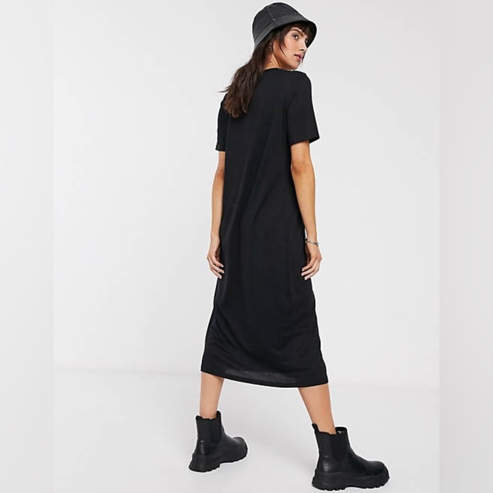 Weekday Beyond longline t-shirt dress in black